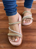 Sandalia Papete Birken Com Strass e Detalhes