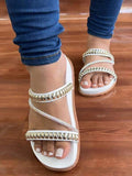 Sandalia Papete Birken Com Strass e Detalhes