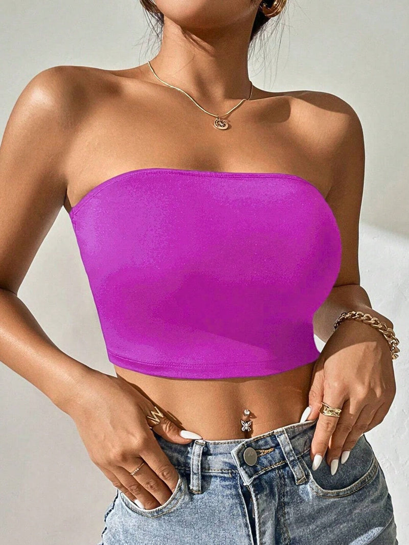 Cropped Top Faixa Feminina Suplex Com Bojo Tendência Moda Super Envio! !