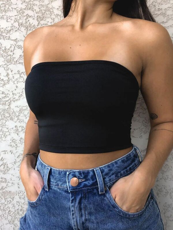 Cropped Top Faixa Feminina Suplex Com Bojo Tendência Moda Super Envio! !